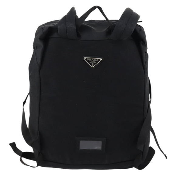 PRADA Backpack Nylon Black Silver Auth 148932