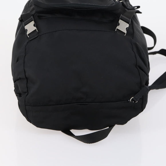 PRADA Backpack Nylon Black Silver Auth 148932