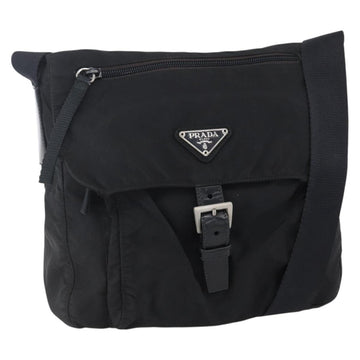 PRADA Shoulder Bag Nylon Black Auth 148933
