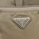 PRADA Backpack Nylon Beige Silver Auth 148934-18