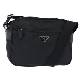 PRADA Shoulder Bag Nylon Black Auth 148935