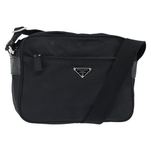 PRADA Shoulder Bag Nylon Black Auth 148935
