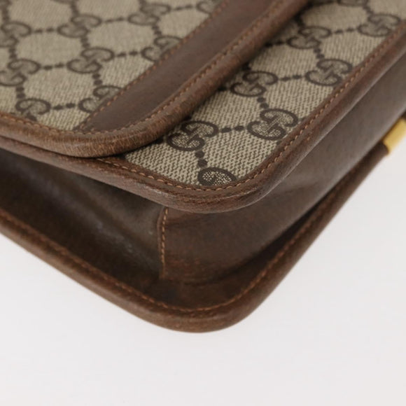 GUCCI GG Supreme Web Sherry Line Shoulder Bag PVC Beige 66 001 4461 Auth 148936