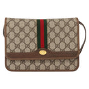 GUCCI GG Supreme Web Sherry Line Shoulder Bag PVC Beige 66 001 4461 Auth 148936-13