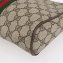 GUCCI GG Supreme Web Sherry Line Clutch Bag PVC Beige Gold 22 01 012 Auth 148937-15