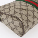 GUCCI GG Supreme Web Sherry Line Clutch Bag PVC Beige Gold 22 01 012 Auth 148937-16