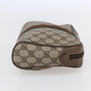 GUCCI GG Supreme Web Sherry Line Clutch Bag PVC Beige Gold 22 01 012 Auth 148937-4