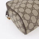 GUCCI GG Supreme Web Sherry Line Clutch Bag PVC Beige Gold 22 01 012 Auth 148937-14