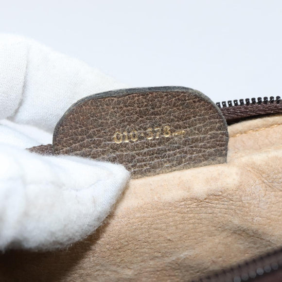 GUCCI GG Supreme Web Sherry Line Shoulder Bag PVC Beige Gold 010 378 Auth 148938