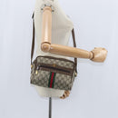 GUCCI GG Supreme Web Sherry Line Shoulder Bag PVC Beige Gold 010 378 Auth 148938-21