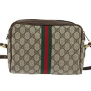 GUCCI GG Supreme Web Sherry Line Shoulder Bag PVC Beige Gold 010 378 Auth 148938-2