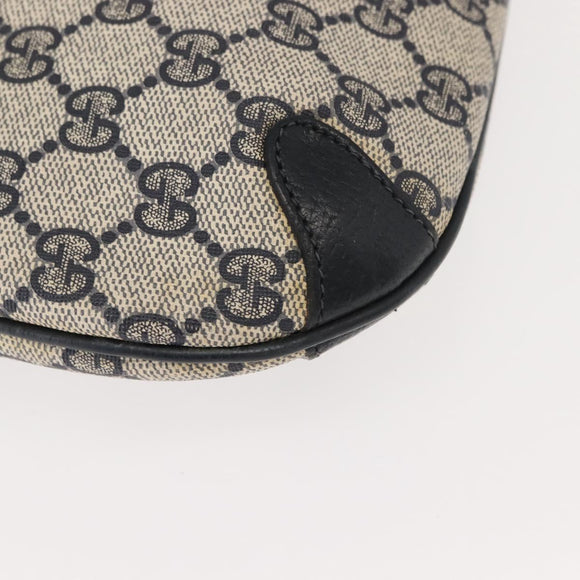 GUCCI GG Supreme Sherry Line Shoulder Bag PVC Navy Gold 39 02 026 Auth 148943