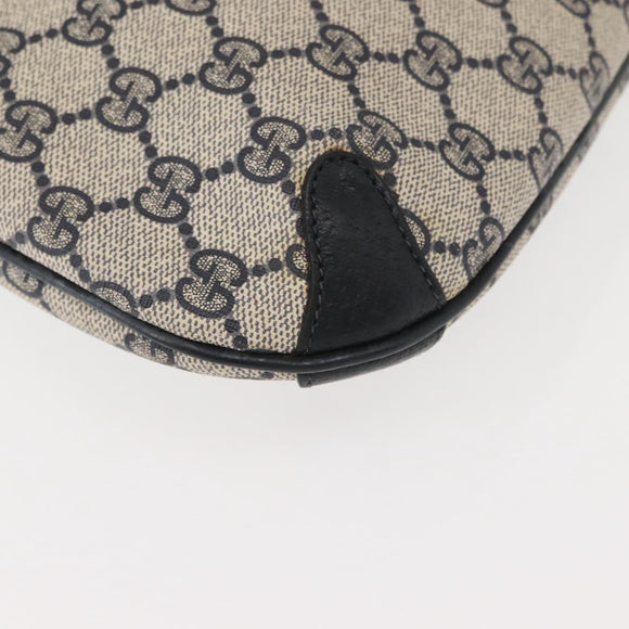 GUCCI GG Supreme Sherry Line Shoulder Bag PVC Navy Gold 39 02 026 Auth 148943