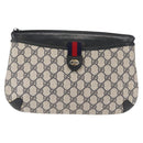 GUCCI GG Supreme Sherry Line Shoulder Bag PVC Navy Gold 39 02 026 Auth 148943-13