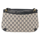 GUCCI GG Supreme Sherry Line Shoulder Bag PVC Navy Gold 39 02 026 Auth 148943-2