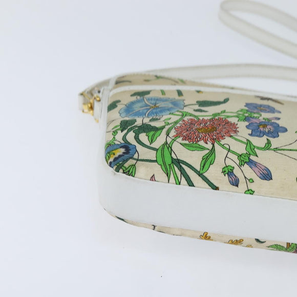 GUCCI Flora Shoulder Bag Canvas Beige Gold 004 92 0230 Auth 148945