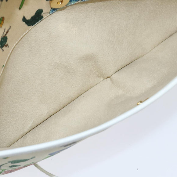 GUCCI Flora Shoulder Bag Canvas Beige Gold 004 92 0230 Auth 148945