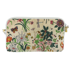 GUCCI Flora Shoulder Bag Canvas Beige Gold 004 92 0230 Auth 148945 - 0