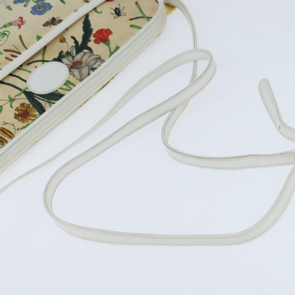 GUCCI Flora Shoulder Bag Canvas Beige Gold 004 92 0230 Auth 148945