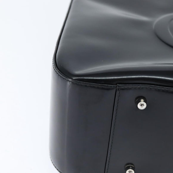 GUCCI Hand Bag Enamel Black 000 1013 0504 Auth 148949