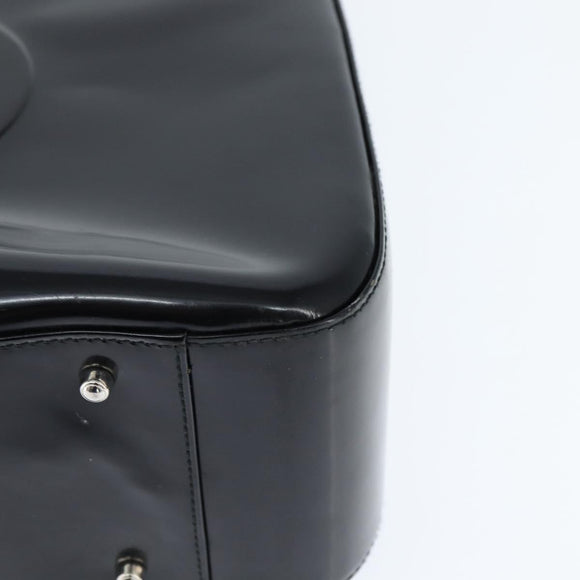 GUCCI Hand Bag Enamel Black 000 1013 0504 Auth 148949