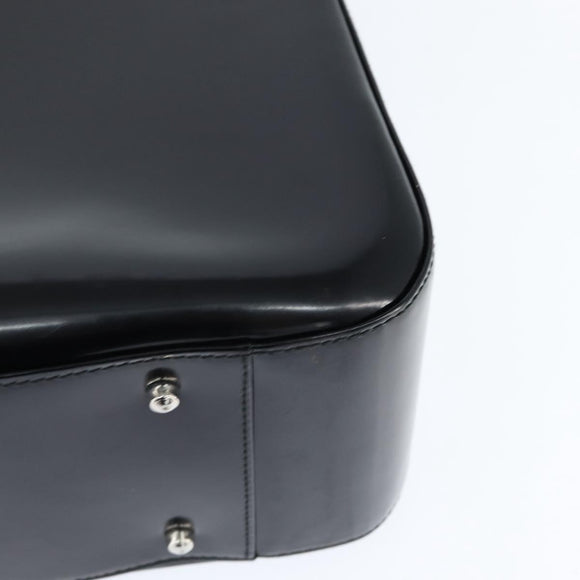 GUCCI Hand Bag Enamel Black 000 1013 0504 Auth 148949