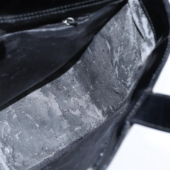 GUCCI Hand Bag Enamel Black 000 1013 0504 Auth 148949