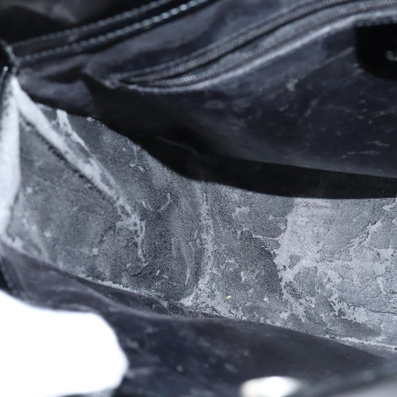 GUCCI Hand Bag Enamel Black 000 1013 0504 Auth 148949