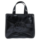 GUCCI Hand Bag Enamel Black 000 1013 0504 Auth 148949-13