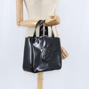 GUCCI Hand Bag Enamel Black 000 1013 0504 Auth 148949-20