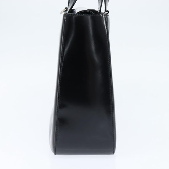 GUCCI Hand Bag Enamel Black 000 1013 0504 Auth 148949