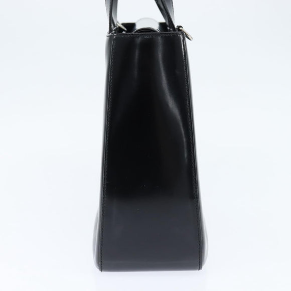 GUCCI Hand Bag Enamel Black 000 1013 0504 Auth 148949