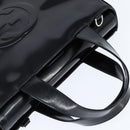 GUCCI Hand Bag Enamel Black 000 1013 0504 Auth 148949-6