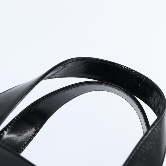 GUCCI Hand Bag Enamel Black 000 1013 0504 Auth 148949