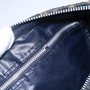Christian Dior Trotter Canvas Boston Bag Navy Silver Auth 148951-11