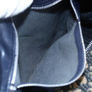 Christian Dior Trotter Canvas Boston Bag Navy Silver Auth 148951-12