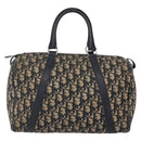 Christian Dior Trotter Canvas Boston Bag Navy Silver Auth 148951-13
