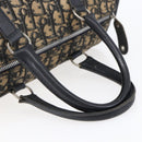 Christian Dior Trotter Canvas Boston Bag Navy Silver Auth 148951-7