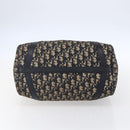 Christian Dior Trotter Canvas Boston Bag Navy Silver Auth 148951-5