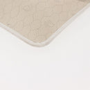 Christian Dior Honeycomb Canvas Clutch Bag PVC Leather White Gold Auth 148952-14