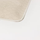 Christian Dior Honeycomb Canvas Clutch Bag PVC Leather White Gold Auth 148952-15