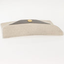 Christian Dior Honeycomb Canvas Clutch Bag PVC Leather White Gold Auth 148952-6