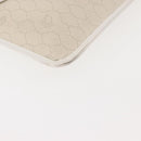 Christian Dior Honeycomb Canvas Clutch Bag PVC Leather White Gold Auth 148952-8