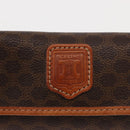 CELINE Macadam Canvas Pouch PVC Leather Brown Auth 148953-8