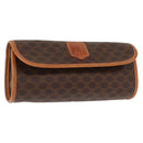 CELINE Macadam Canvas Pouch PVC Leather Brown Auth 148953-1