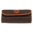 CELINE Macadam Canvas Pouch PVC Leather Brown Auth 148953-13