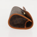 CELINE Macadam Canvas Pouch PVC Leather Brown Auth 148953-3