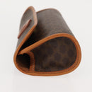 CELINE Macadam Canvas Pouch PVC Leather Brown Auth 148953-4