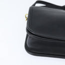 Coach Shoulder Bag Leather Black Gold Auth 148956-9