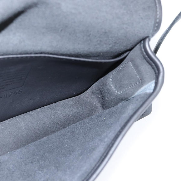 Coach Shoulder Bag Leather Black Gold Auth 148956